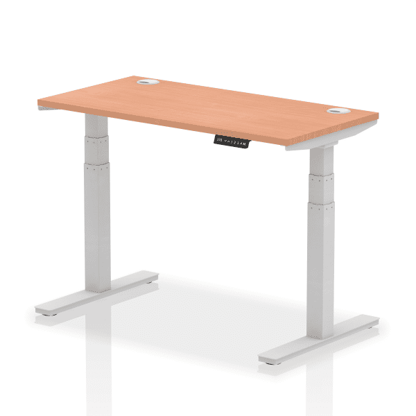 Dynamic Air Rectangular Height Adjustable Desk with Cable Ports - 1200mm x 600mm - Beech