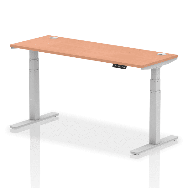 Dynamic Air Rectangular Height Adjustable Desk with Cable Ports - 1600mm x 600mm - Beech