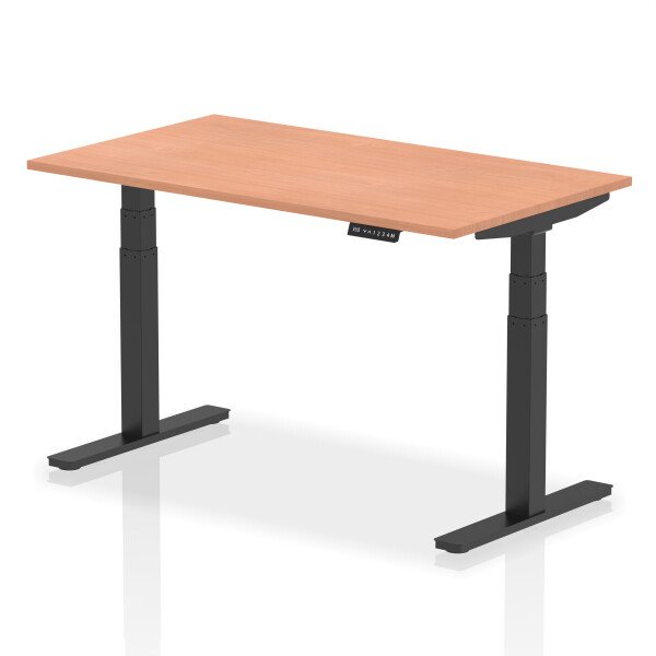 Dynamic Air Rectangular Height Adjustable Desk - 1400 x 800mm - Beech