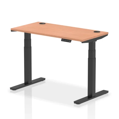 Dynamic Air Rectangular Height Adjustable Desk with Cable Ports - 1200mm x 600mm