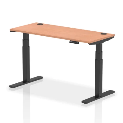 Dynamic Air Rectangular Height Adjustable Desk with Cable Ports - 1400mm x 600mm