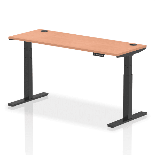 Dynamic Air Height Adjustable Desk with Cable Ports - 1600 x 600mm - Beech