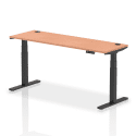 Dynamic Air Rectangular Height Adjustable Desk with Cable Ports - 1800mm x 600mm