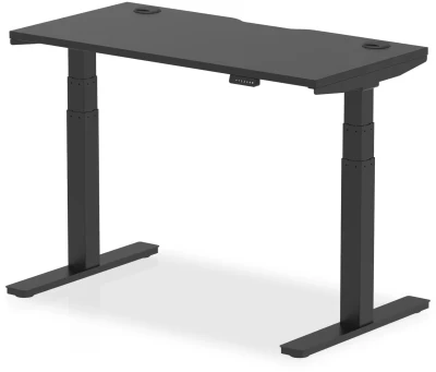 Dynamic Air Rectangular Height Adjustable Black Series Desk with Cable Ports - 1200mm x 600mm