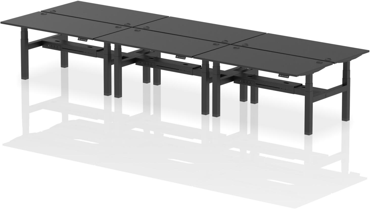 Dynamic Air Back-to-Back Height Adjustable Six Person Bench Desk with ...