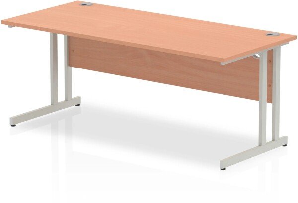Dynamic Impulse Rectangular Desk with Twin Cantilever Legs - 1800mm x 800mm - Beech