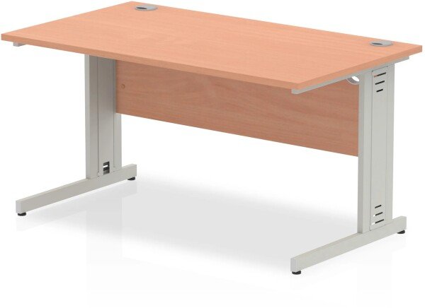 Dynamic Impulse Rectangular Desk with Cable Managed Legs - 1400mm x 800mm - Beech