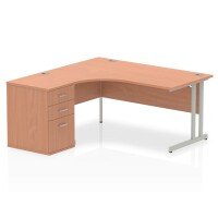 Dynamic Desk, Desk High Pedestal - Twin Cantilever Leg