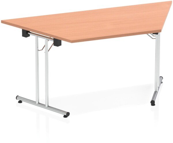 Dynamic Impulse Folding Trapezium Table - 1600 x 800mm - Beech