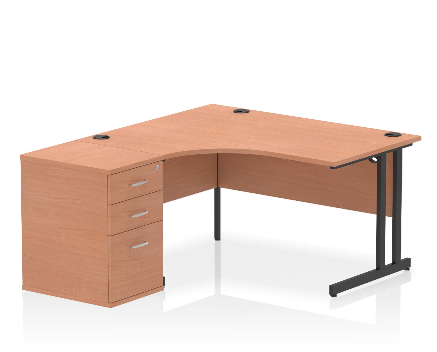 Impulse Corner Desk with Pedestal
