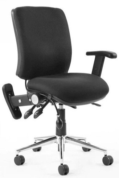 Dynamic Chiro Operator Chair with Adjustable & Folding Arms - Black