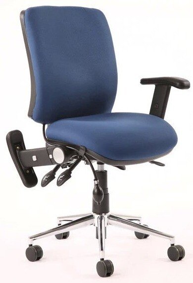 Dynamic Chiro Operator Chair with Adjustable & Folding Arms - Blue