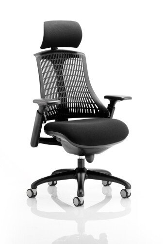 Dynamic Flex Black Frame Chair with Headrest - Black