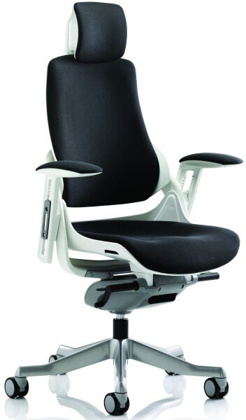 Dynamic Zure Black Fabric Chair With Headrest - Black