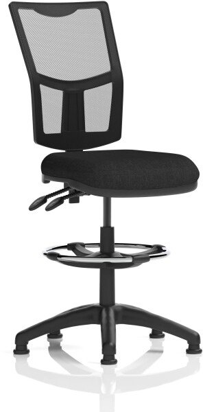 Dynamic Eclipse Plus II Operator Chair with Mesh Back & Draughtsman Kit - Black