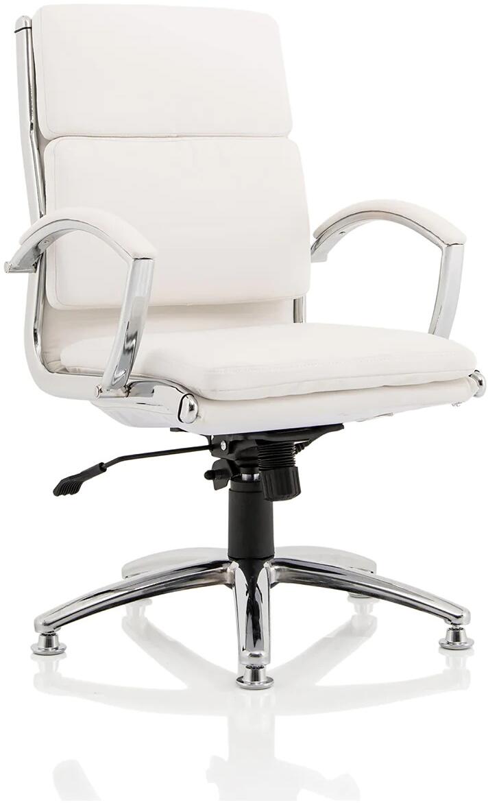 Classic White Executive Chair with Chrome Details and Comfort Office