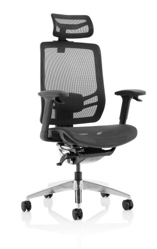 Dynamic Ergo Click Mesh Chair with Headrest - Black