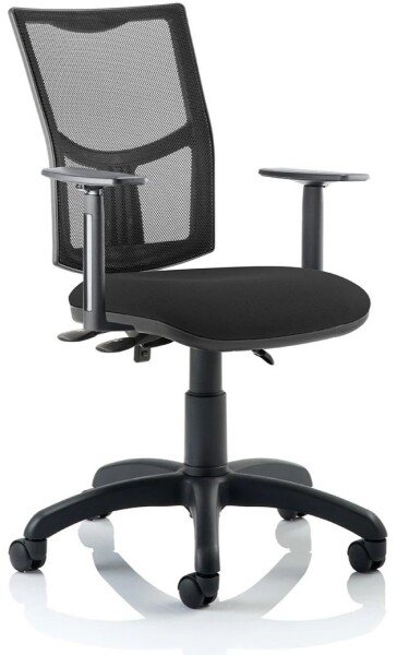 Dynamic Eclipse Plus 3 Lever Mesh Back Operator Chair with Adjustable Arms - Black