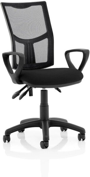 Dynamic Eclipse Plus 3 Lever Mesh Back Operator Chair with Fixed Arms - Black