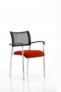 Dynamic Brunswick Bespoke Fabric Seat Chair with Chrome Frame and Armrests