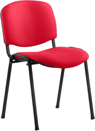 Dynamic ISO Black Frame Stacking Conference Chair - Bespoke Fabric - Bergamot Cherry