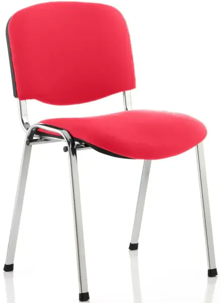 Dynamic ISO Chrome Frame Stacking Conference Chair - Bespoke Fabric - Bergamot Cherry
