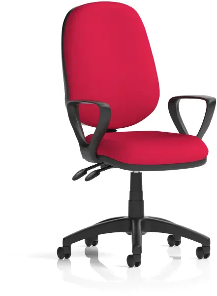 Dynamic Eclipse 2 Chair Bespoke Fabric with Fixed Arms - Bergamot Cherry