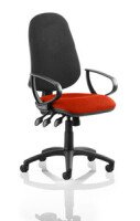 Dynamic Eclipse Plus XL Black Back Chair Bespoke Fabric Seat with Loop Arms