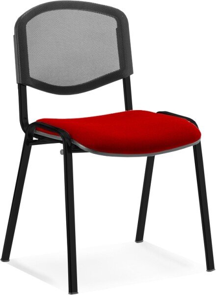 Dynamic ISO Black Frame Mesh Back Conference Chair Bespoke Seat - Bergamot Cherry