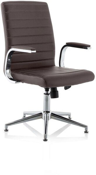 Dynamic Ezra Executive Leather Chair with Glides - Brown