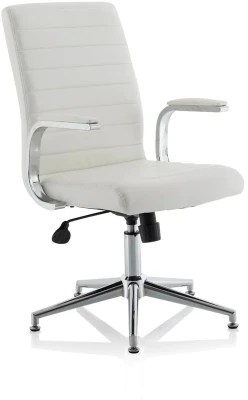 Dynamic Ezra White Executive Chair with Chrome Glides
