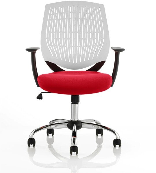 Dynamic Dura White Back Bespoke Seat Task Chair - Bergamot Cherry