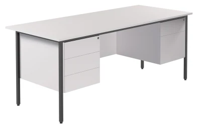 TC Eco 18 Rectangular Desk with Straight Legs, 2 and 3 Drawer Fixed Pedestals - 1800mm x 750mm