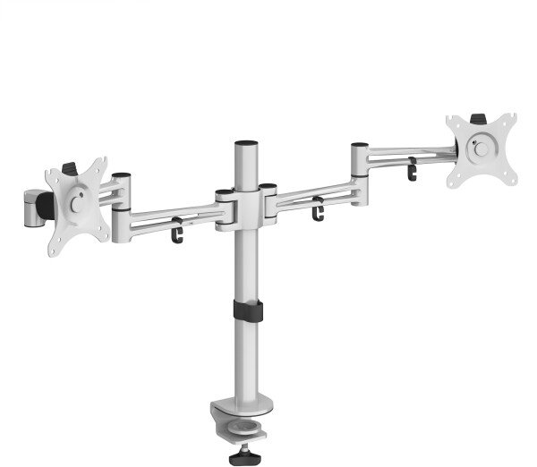 Gentoo Double Flat Screen Monitor Arm - Silver