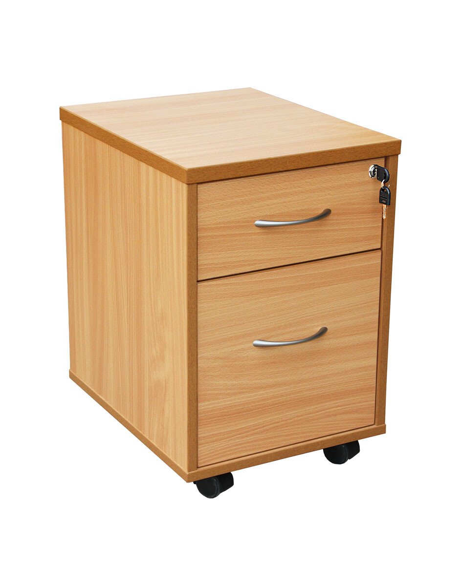 Beech pedestal drawers