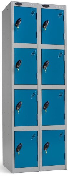 Probe Four Door Nest of 2 Steel Lockers - 1780 x 610 x 305mm - Blue (Similar to RAL 5019)