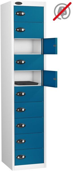 Probe LapBox 10 Compartment Locker - 1780 x 380 x 460mm - Blue (Similar to RAL 5019)
