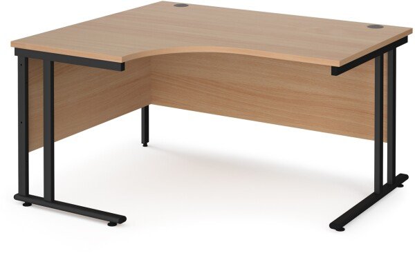 Dams Maestro 25 Corner Desk with Twin Cantilever Legs - 1400 x 1200mm - Beech