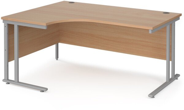 Dams Maestro 25 Corner Desk with Twin Cantilever Legs - 1600 x 1200mm - Beech