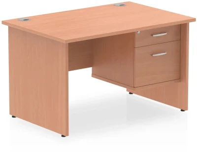 Dynamic Impulse Rectangular Desk with Panel End Legs and 2 Drawer Fixed Pedestal - 1200mm x 800mm
