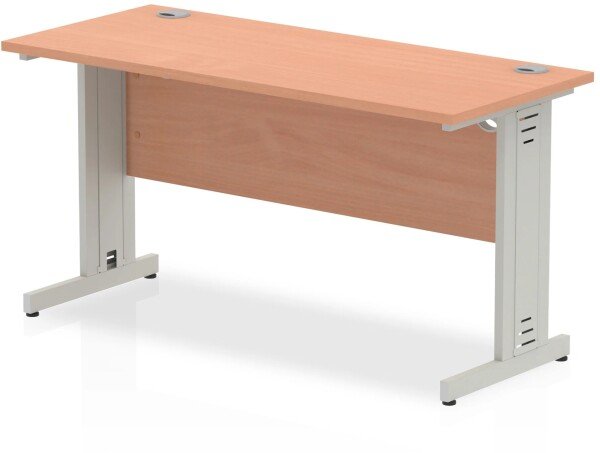 Dynamic Impulse Rectangular Desk with Cable Managed Legs - 1400mm x 600mm - Beech