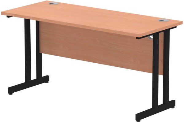 Dynamic Impulse Rectangular Desk with Twin Cantilever Legs - 1400mm x 600mm - Beech
