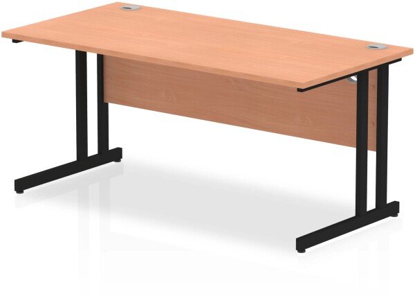 Dynamic Impulse Rectangular Desk with Twin Cantilever Legs - 1600mm x 800mm - Beech