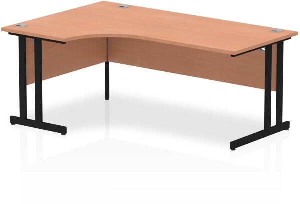 Dynamic Impulse Corner Desk with Twin Cantilever Legs - 1800 x 1200mm - Beech