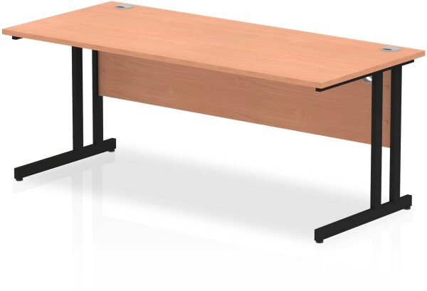 Dynamic Impulse Rectangular Desk with Twin Cantilever Legs - 1800mm x 600mm - Beech