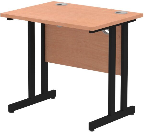 Dynamic Impulse Rectangular Desk with Twin Cantilever Legs - 800mm x 600mm - Beech