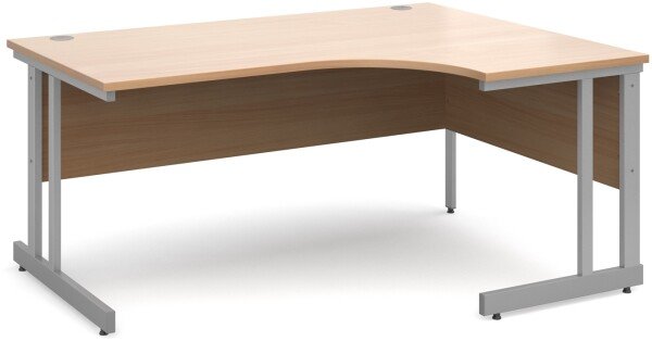 Dams Momento Corner Desk with Twin Cantilever Legs - (w) 1600mm x (d) 1200mm - Beech