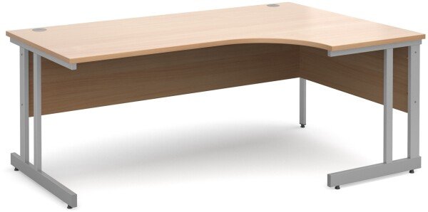 Dams Momento Corner Desk with Twin Cantilever Legs - 1800 x 1200mm - Beech