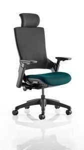 Dynamic Molet Black Fabric Back and Headrest with Bespoke Fabric Seat Executive Chair