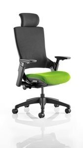 Dynamic Molet Black Fabric Back and Headrest with Bespoke Fabric Seat Executive Chair